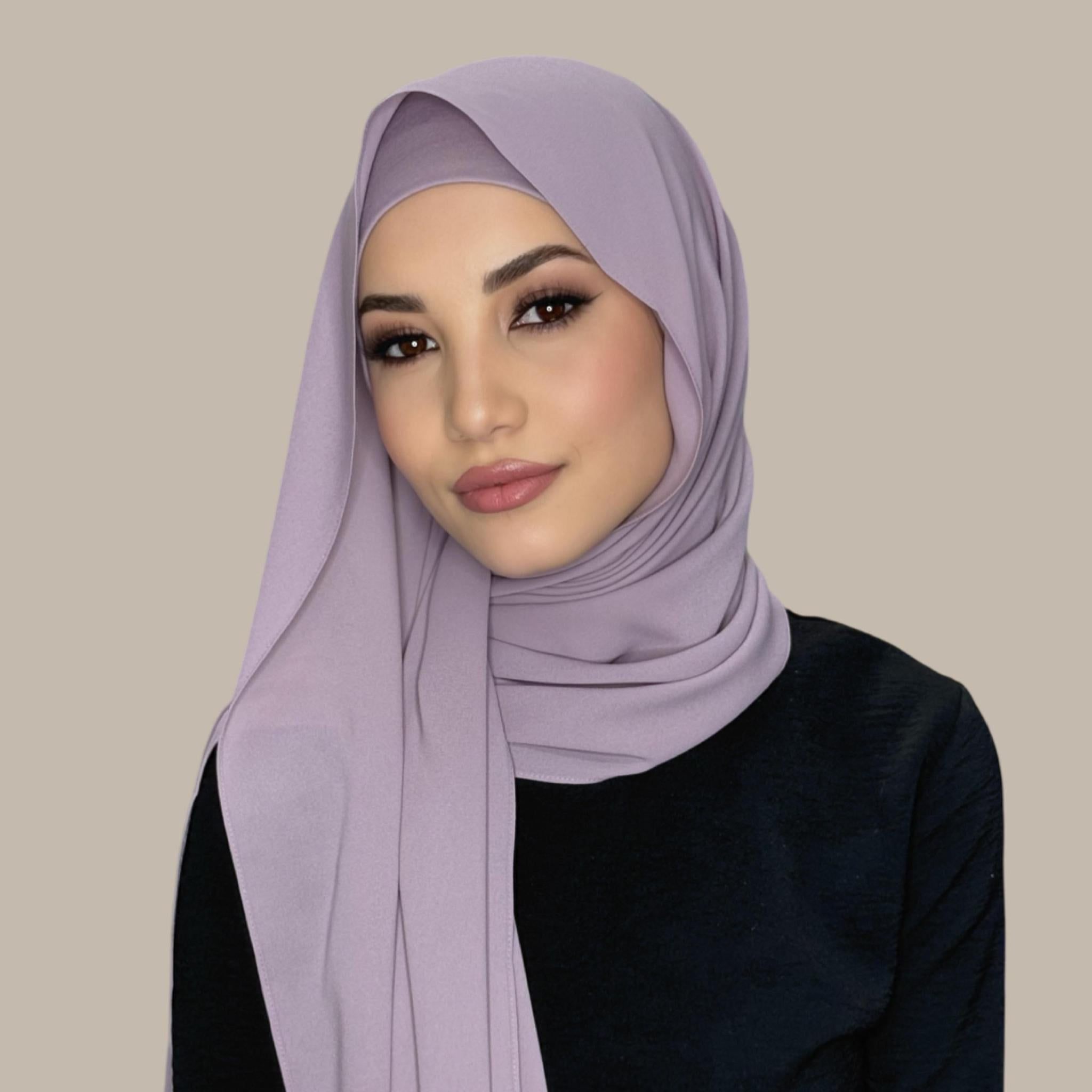 Matching Chiffon Hijab Set-Barely Mauve