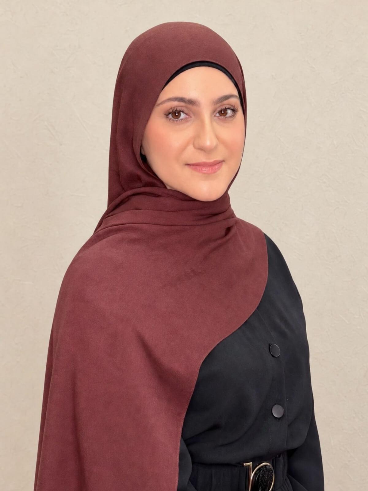 Modish Girl Cotton Hijab-Raisin Brown