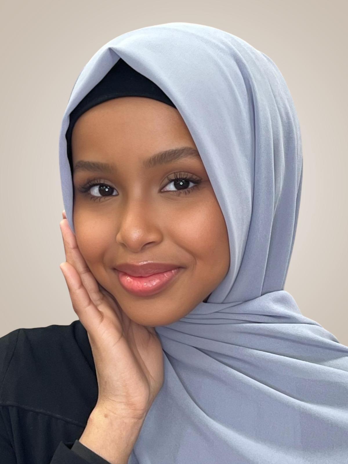 Classic Chiffon Hijab-Slate Grey