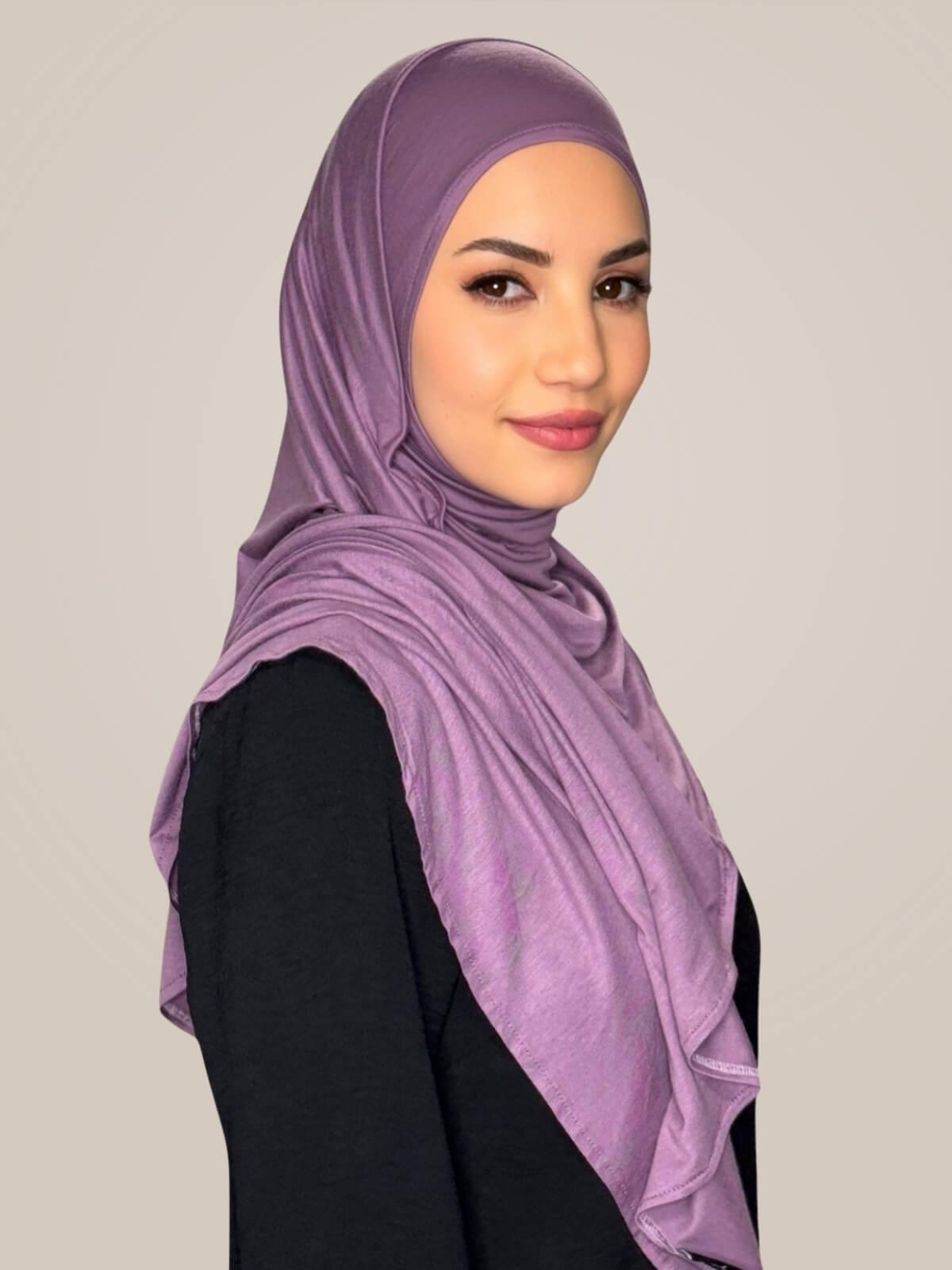 Pre-Sewn Jersey Hijab-Mauve Taupe