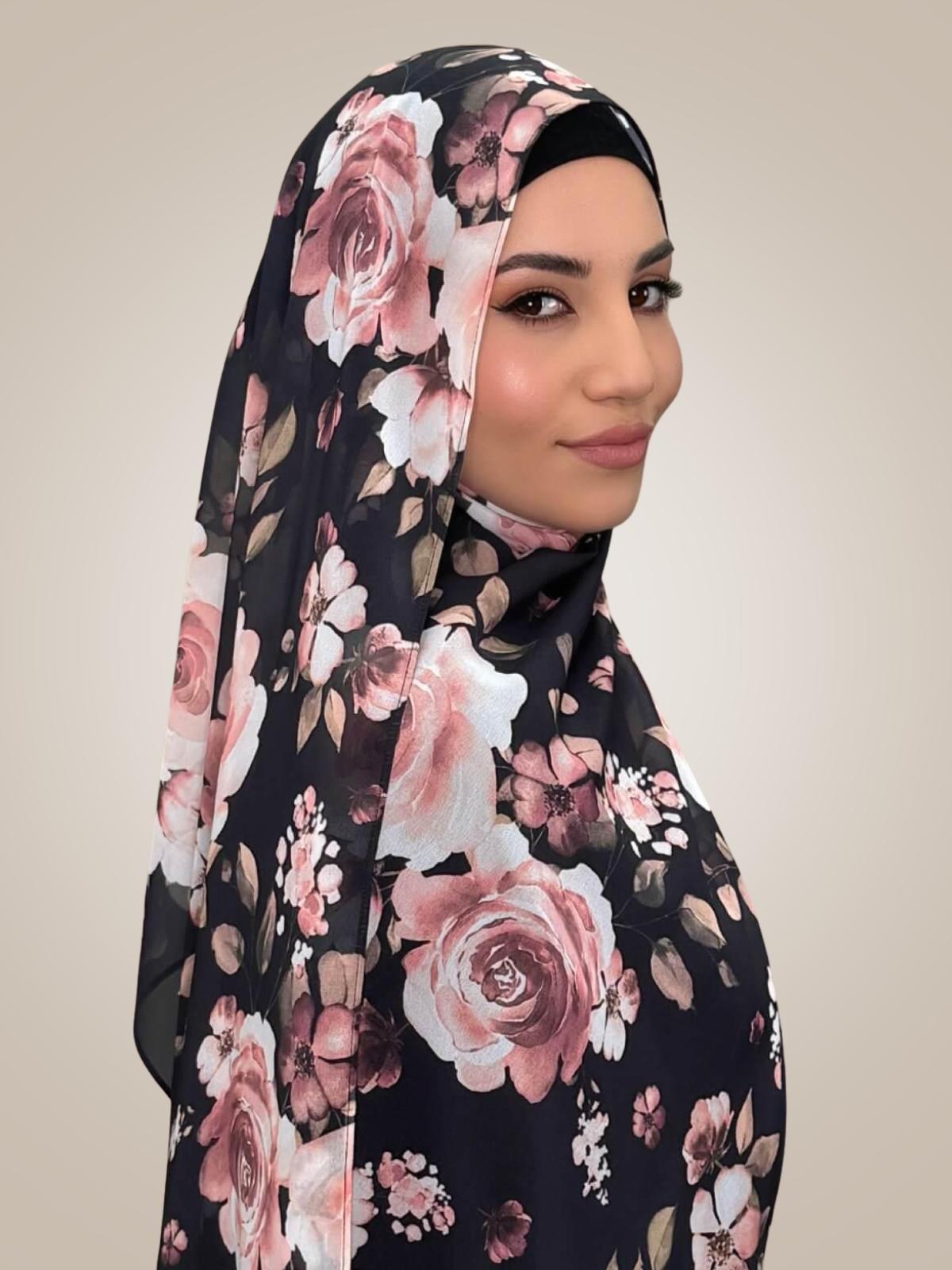 Printed Chiffon Hijab-Breathless Blossom
