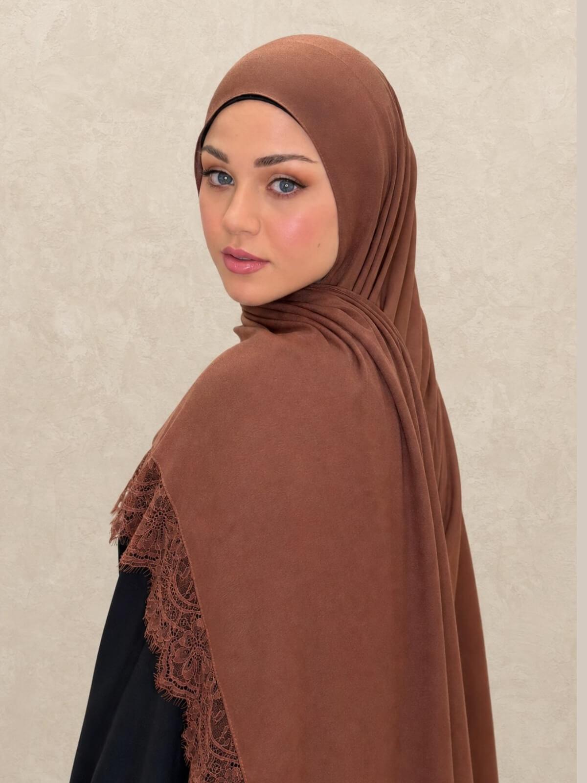 Lace Cotton Modal Hijab-Sunday Morning