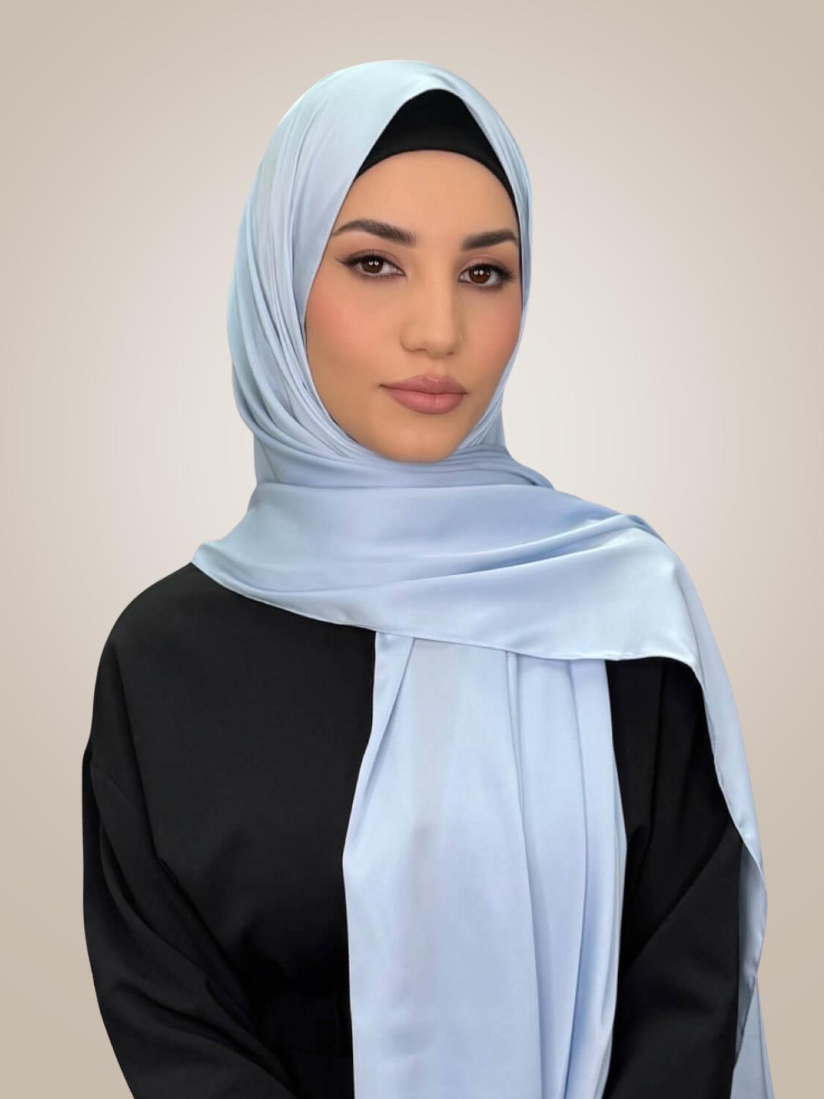 Premium Satin Hijab-Powder Blue