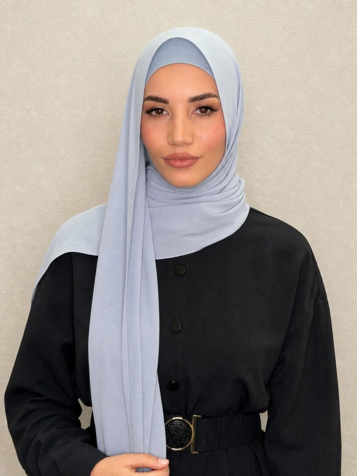 Matching Chiffon Hijab Set-Coastal Blue