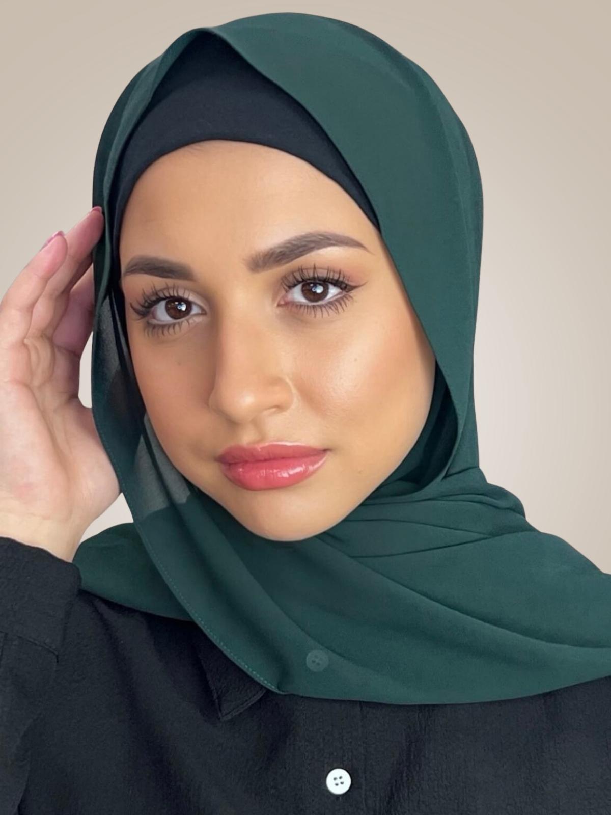 Classic Chiffon Hijab-Dark Green