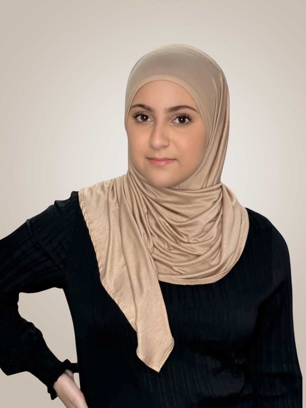 Modish Girl Pre-Sewn Jersey hijab-Warm Taupe