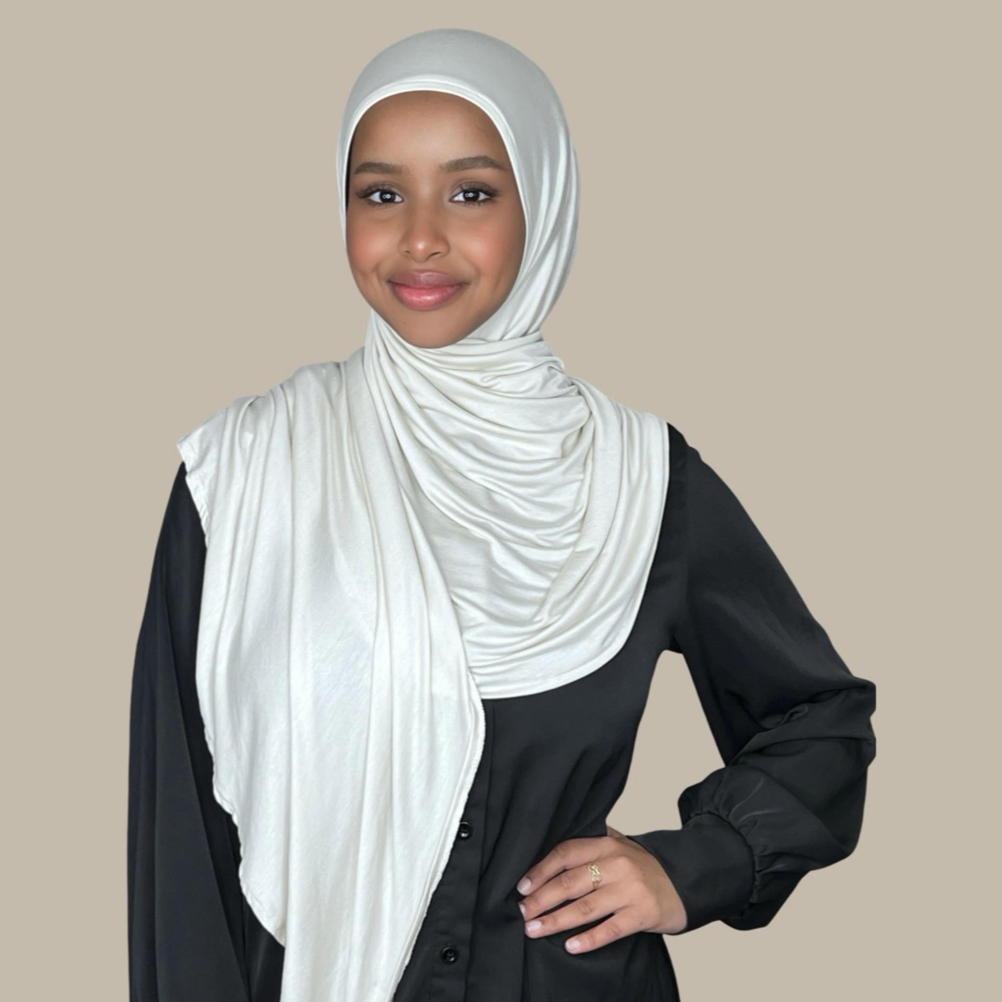 Pre-Sewn Jersey Hijab-Ivory