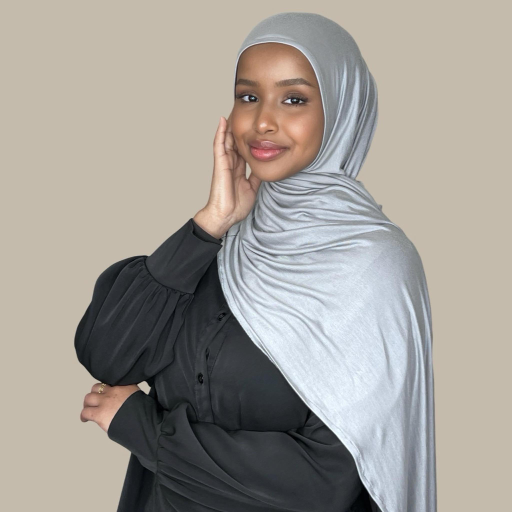 Pre-Sewn Jersey Hijab-Chic Grey