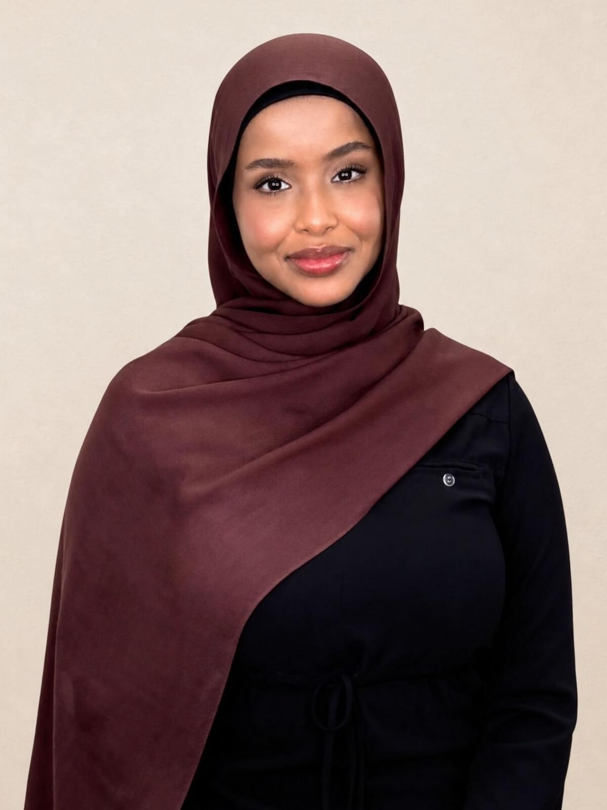 Cotton Modal Hijab-Raisin Brown