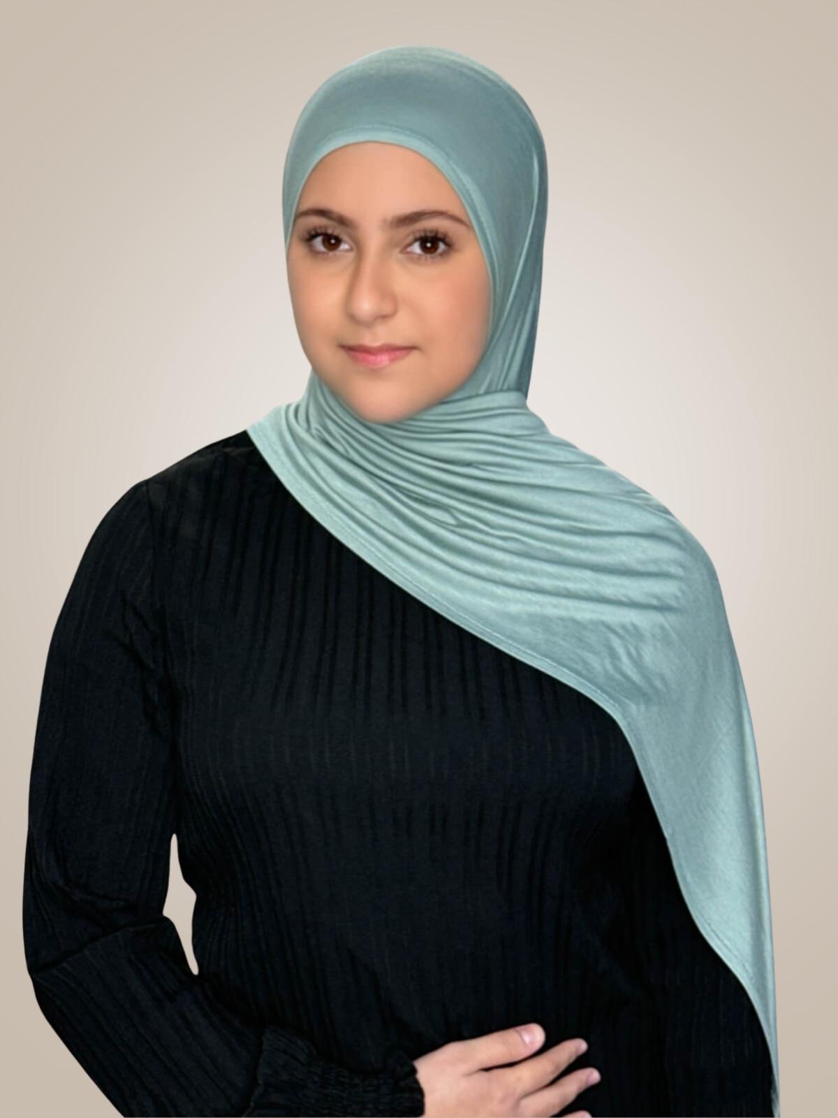 Modish Girl Pre-Sewn Jersey hijab-Pale Cyan