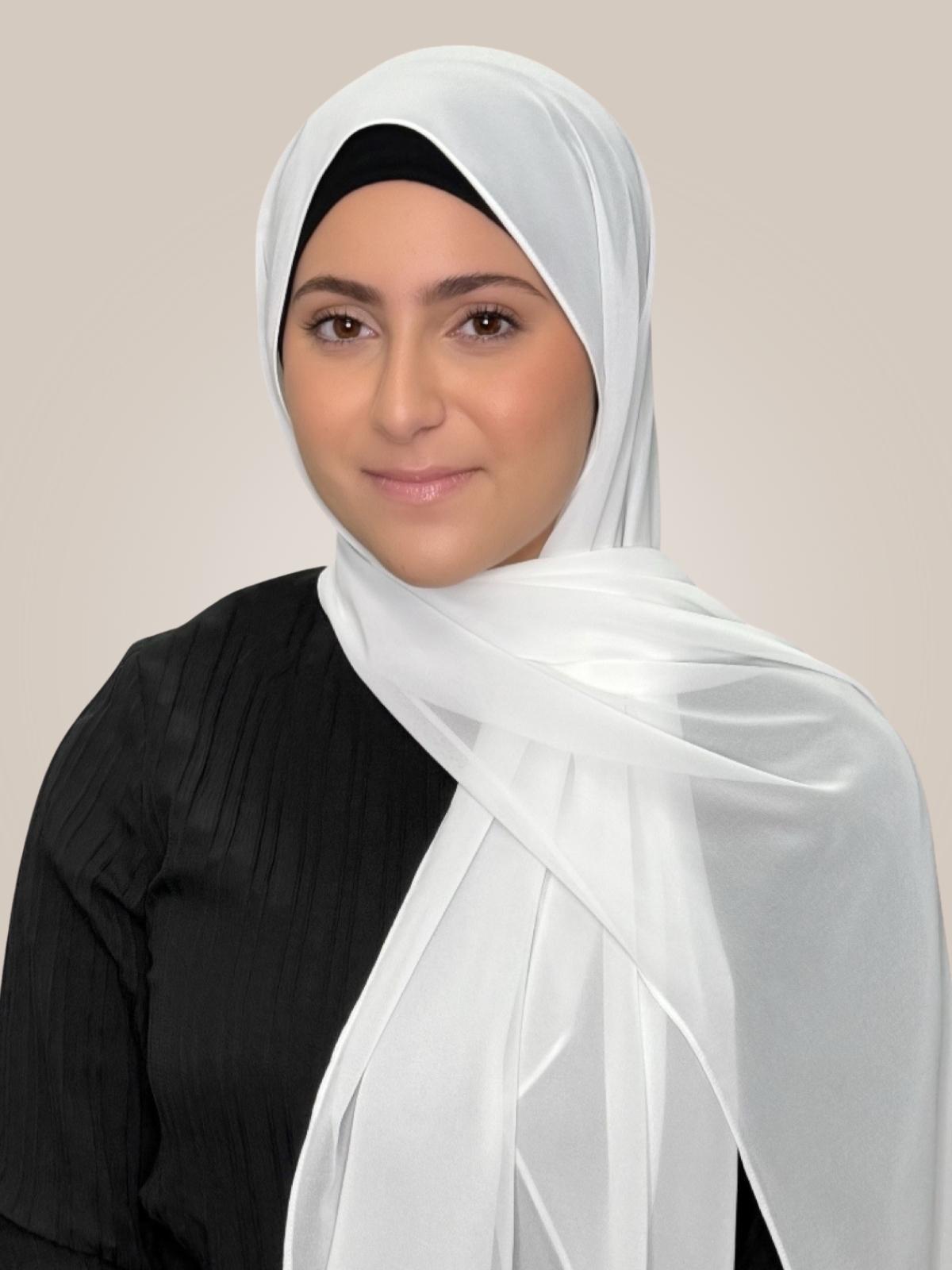 Modish Girl Luxury Chiffon-Pearl White