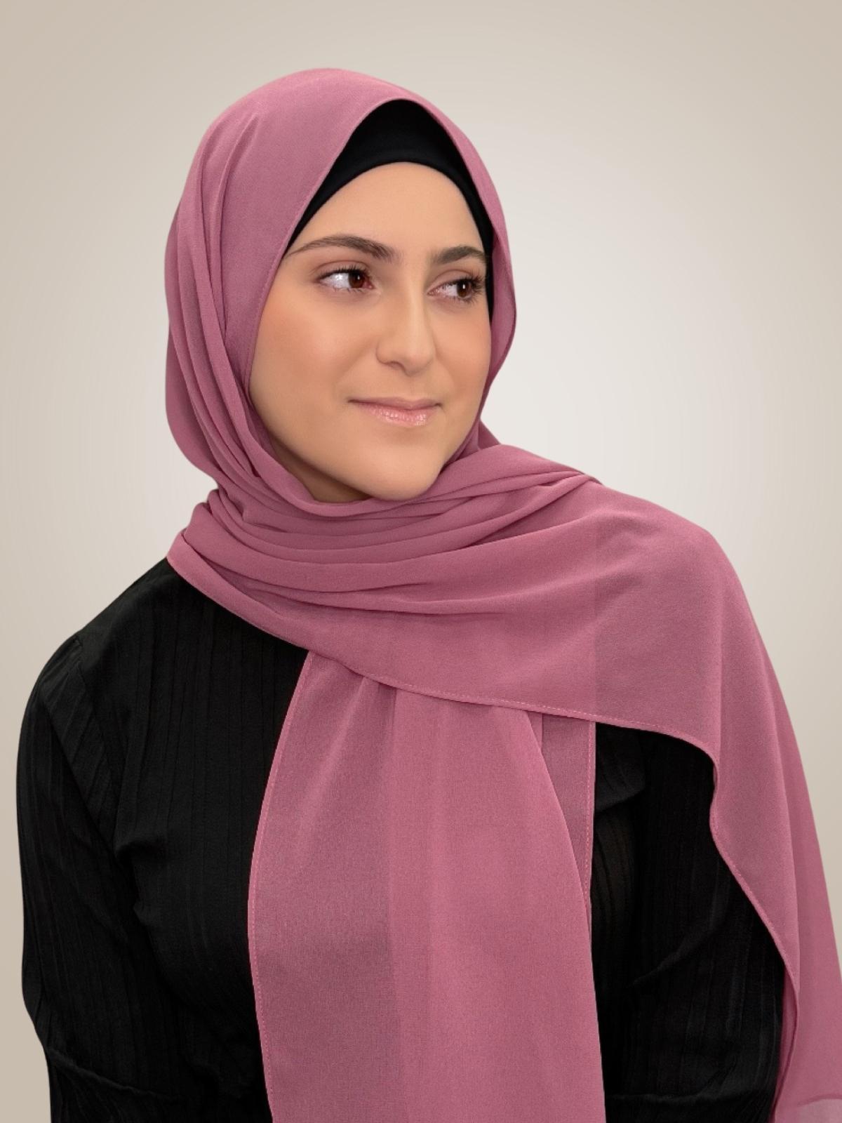 Modish Girl Luxury Chiffon Hijab-Wild Rose