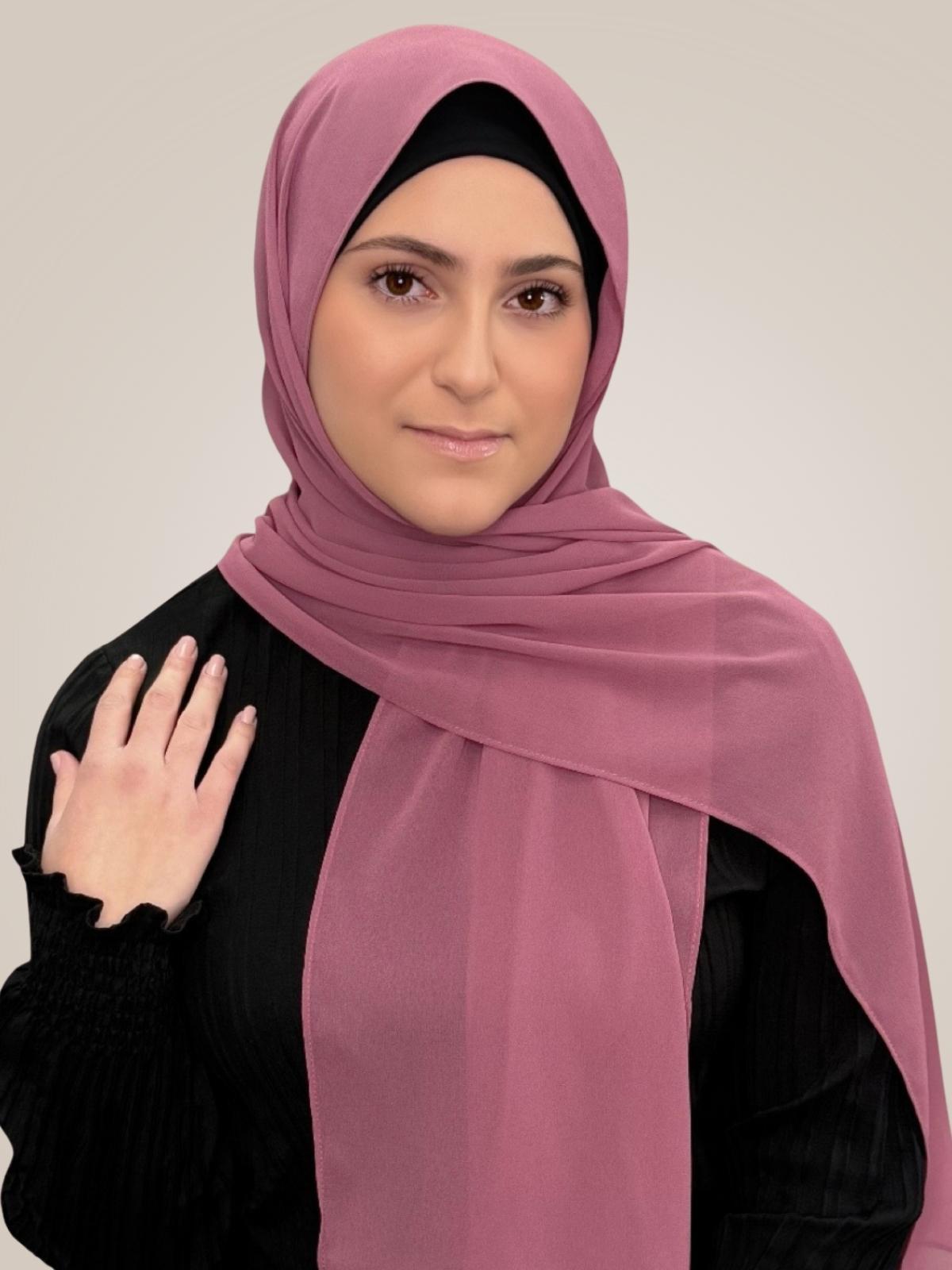 Modish Girl Luxury Chiffon Hijab-Wild Rose