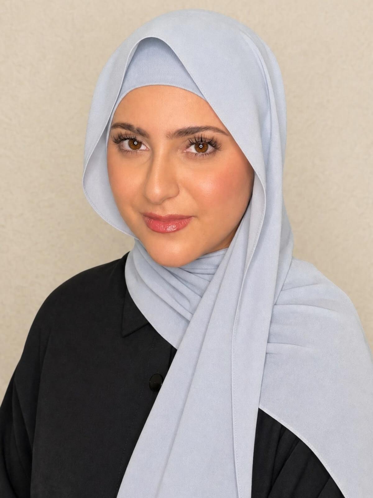 Modish Girl Matching Chiffon Hijab Set-Coastal Blue