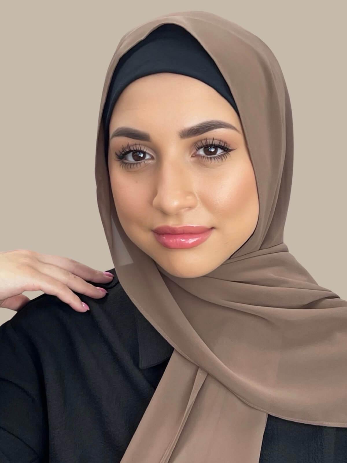 Luxury Chiffon Hijab-Walnut Brown