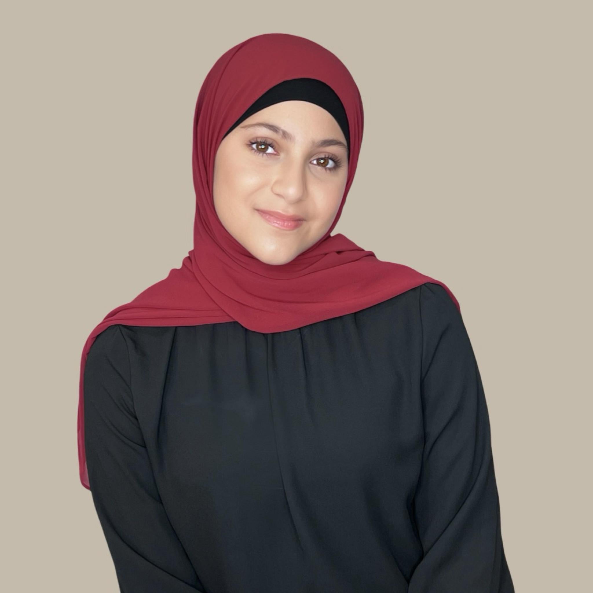 Modish Girl Luxury Chiffon Hijab-Blood Red(FINAL SALE)