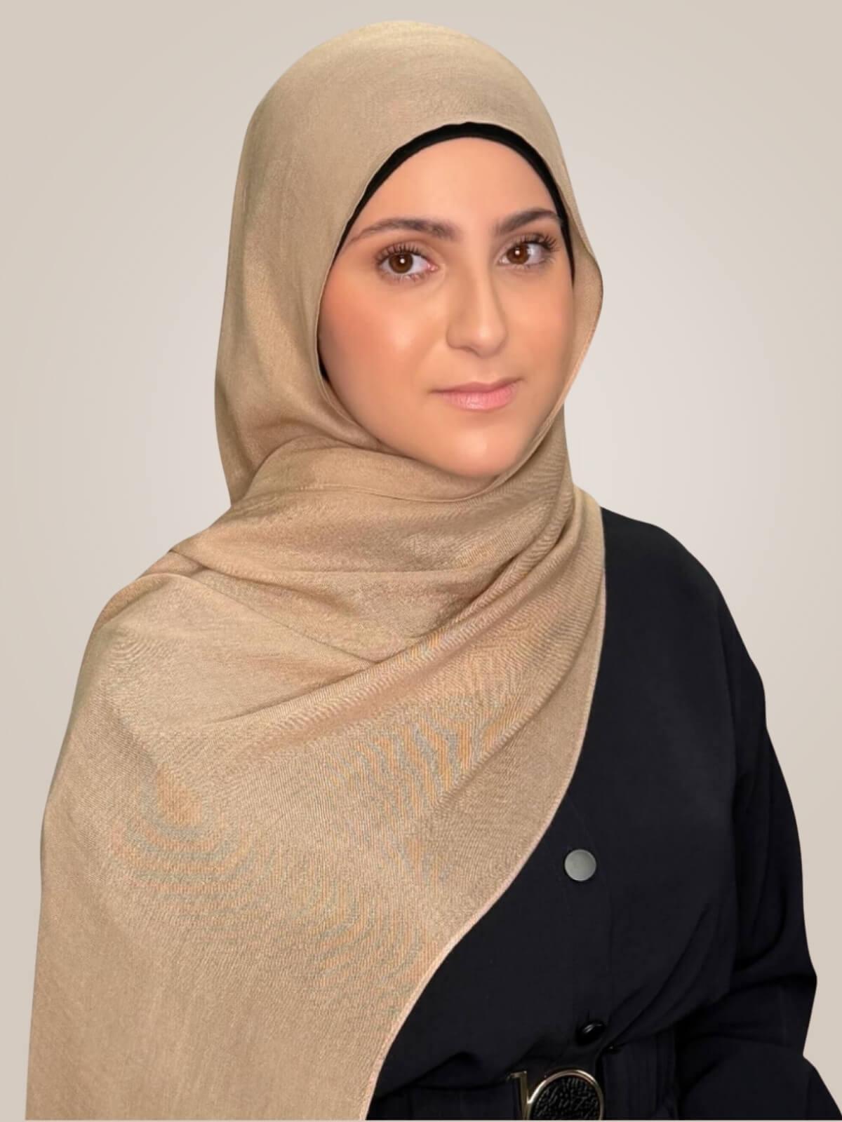Modish Girl Cotton Modal Hijab-Tan