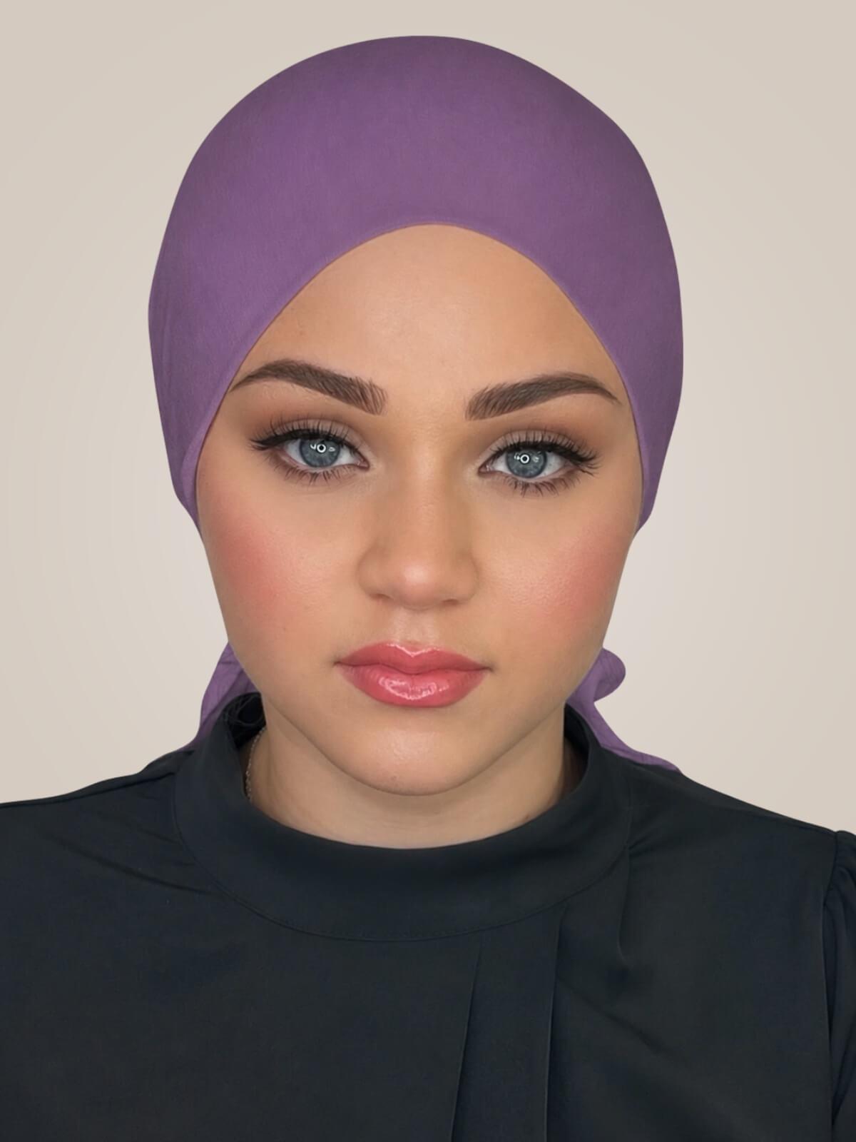 Tie back underscarf-Mauve Taupe