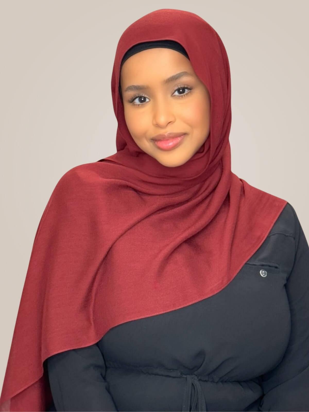 Cotton Modal Hijab-Royal Burgundy