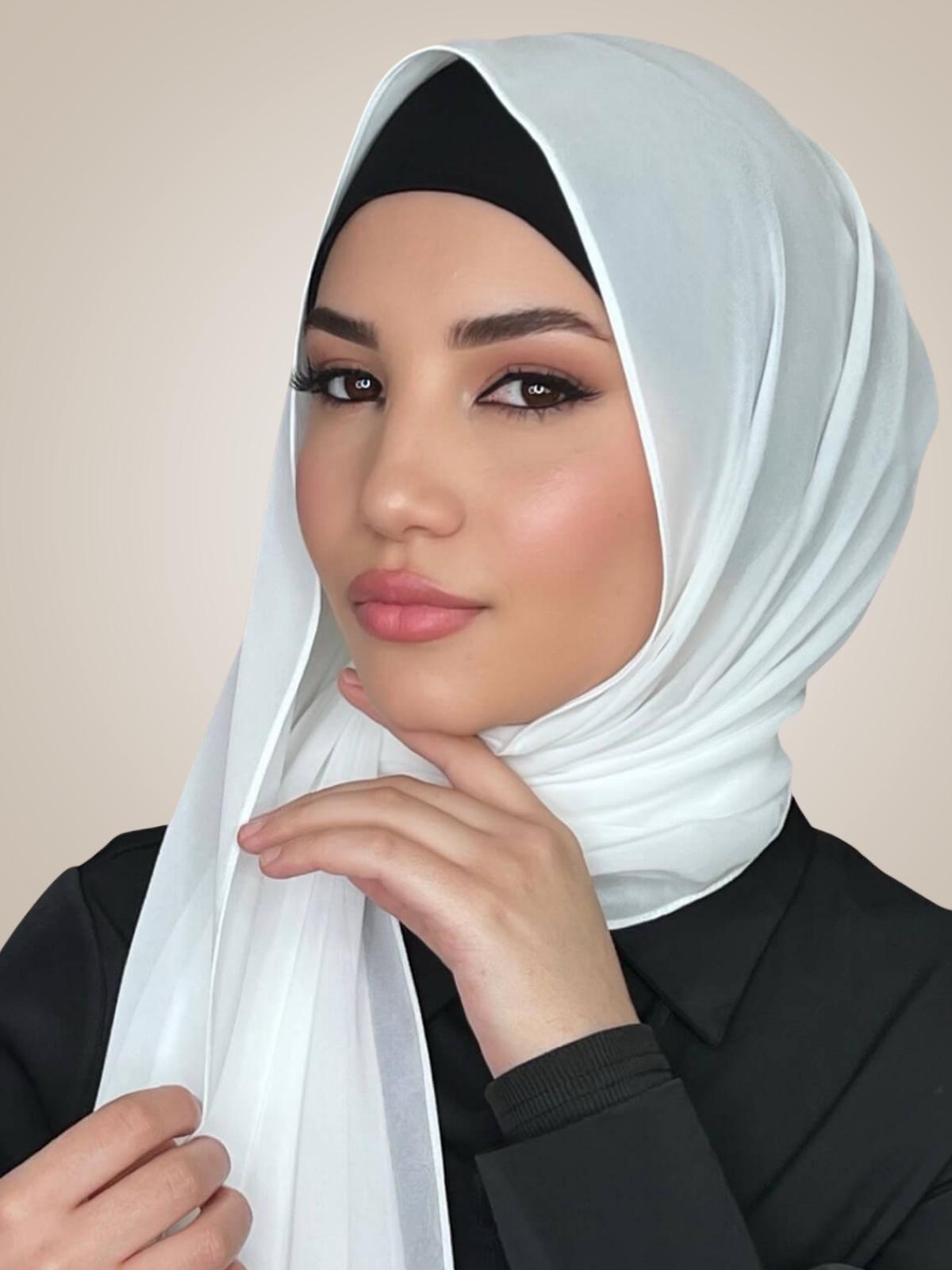 Luxury Chiffon Hijab-Pearl White