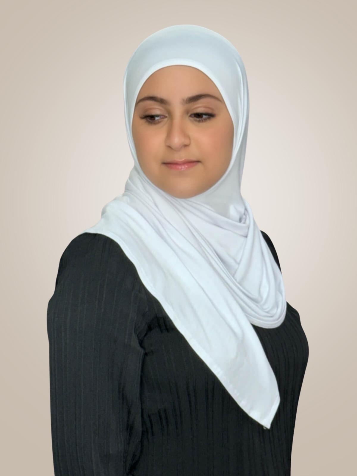 Modish Girl Pre-Sewn Jersey Hijab-White
