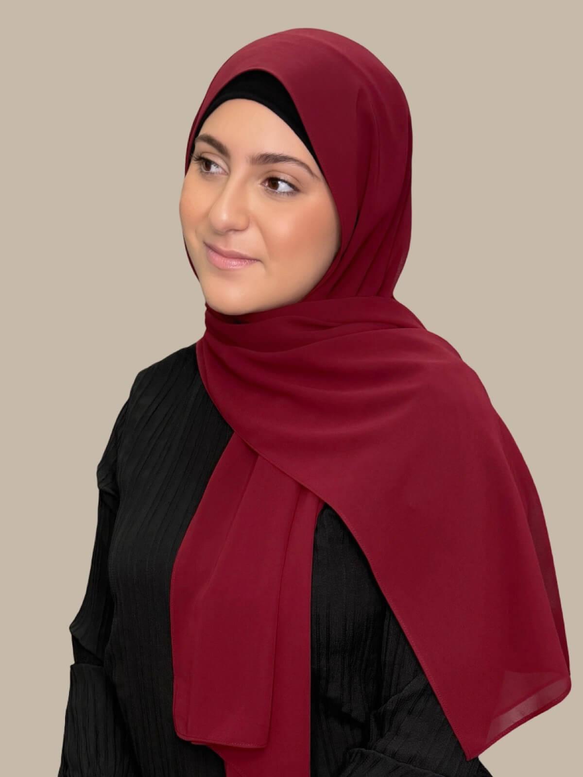 Modish Girl Luxury Chiffon Hijab-Mahogany