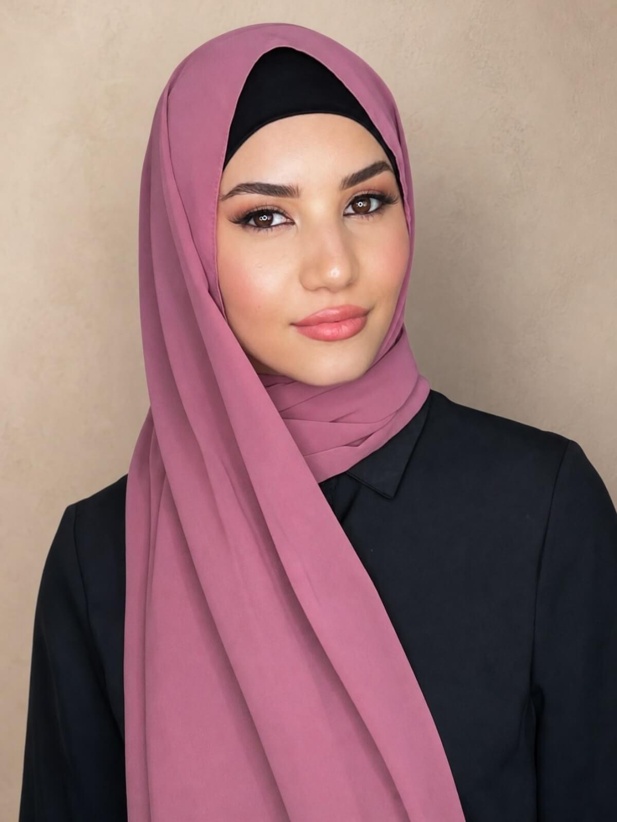 Luxury Chiffon Hijab-Pale Rose