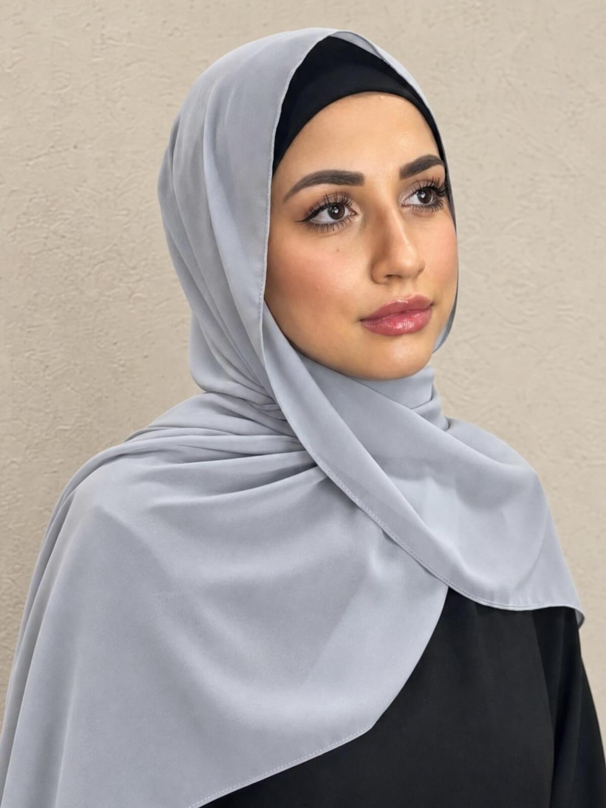 Luxury Chiffon Hijab-Chic Grey
