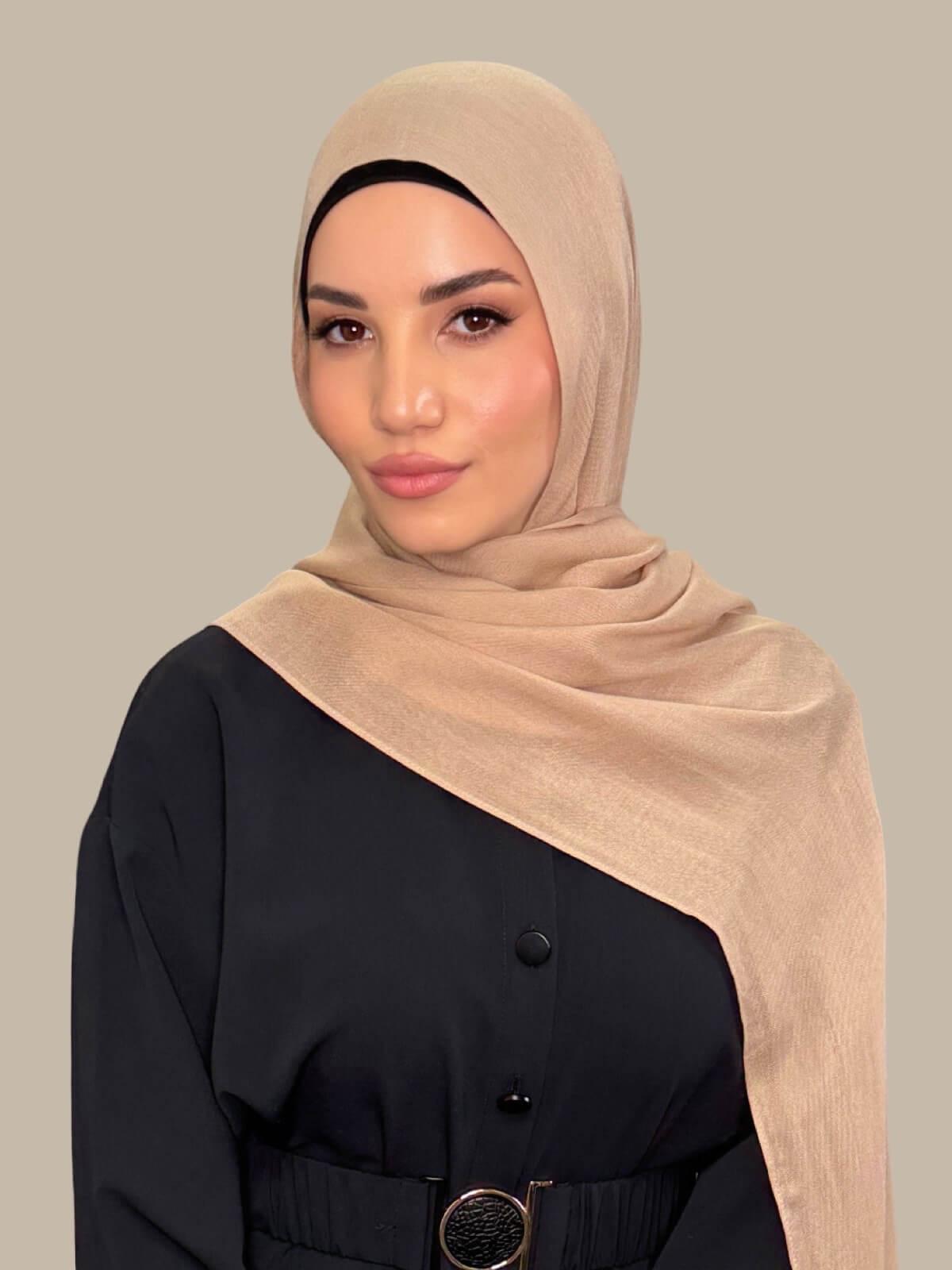 Cotton Modal Hijab-Tan