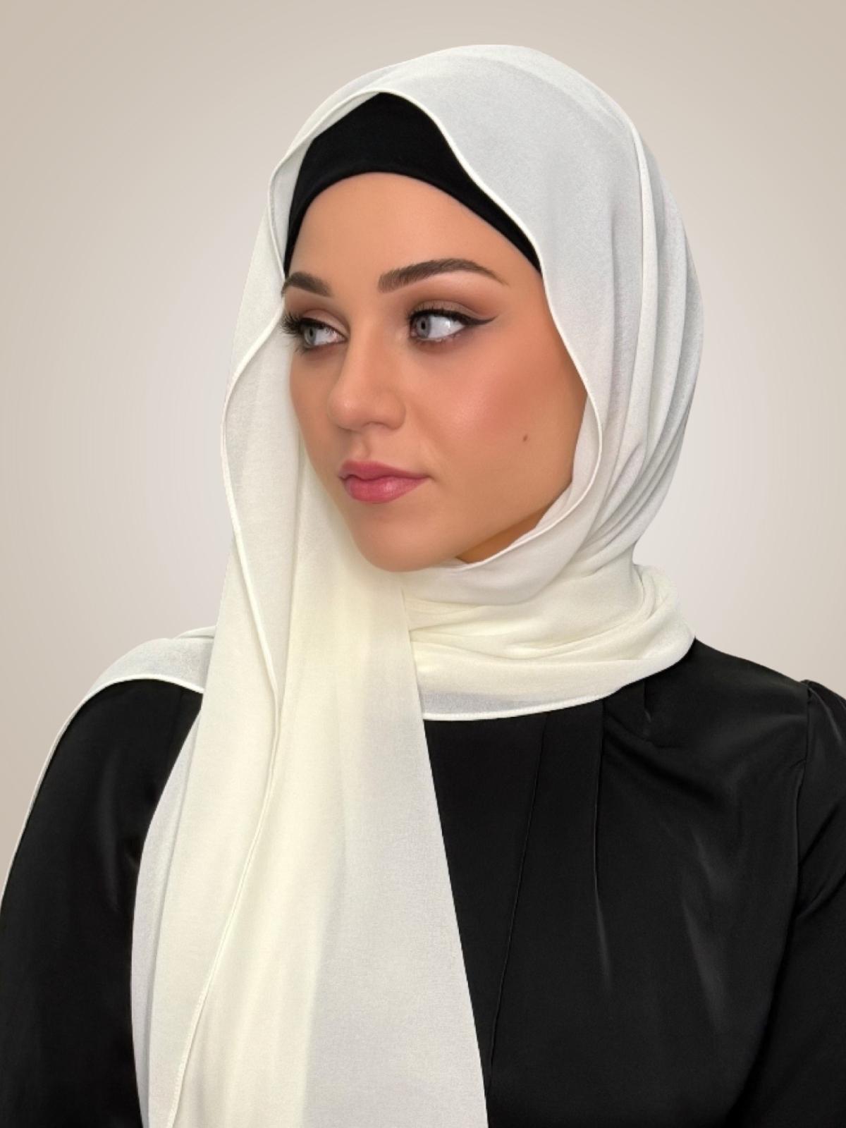 Classic Chiffon Hijab-Classic Ivory