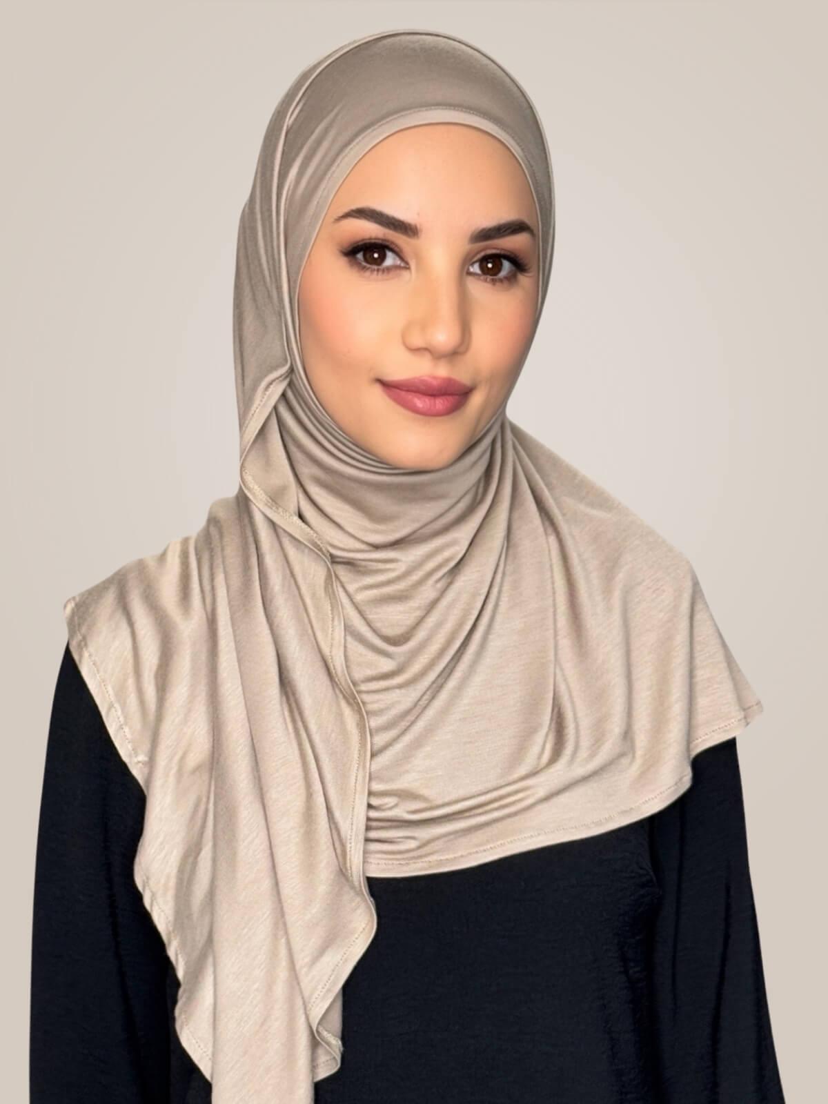 Pre-Sewn Jersey Hijab-Vanilla