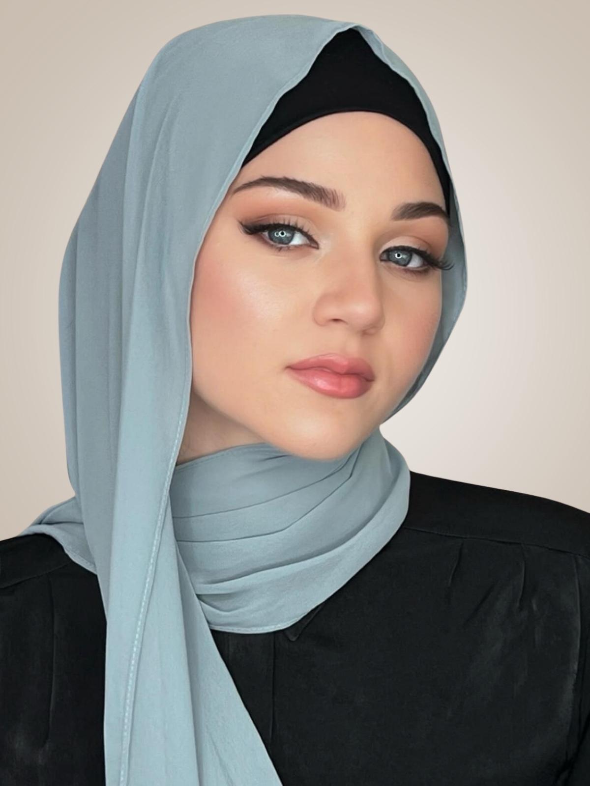Luxury Chiffon Hijab-Stone Green
