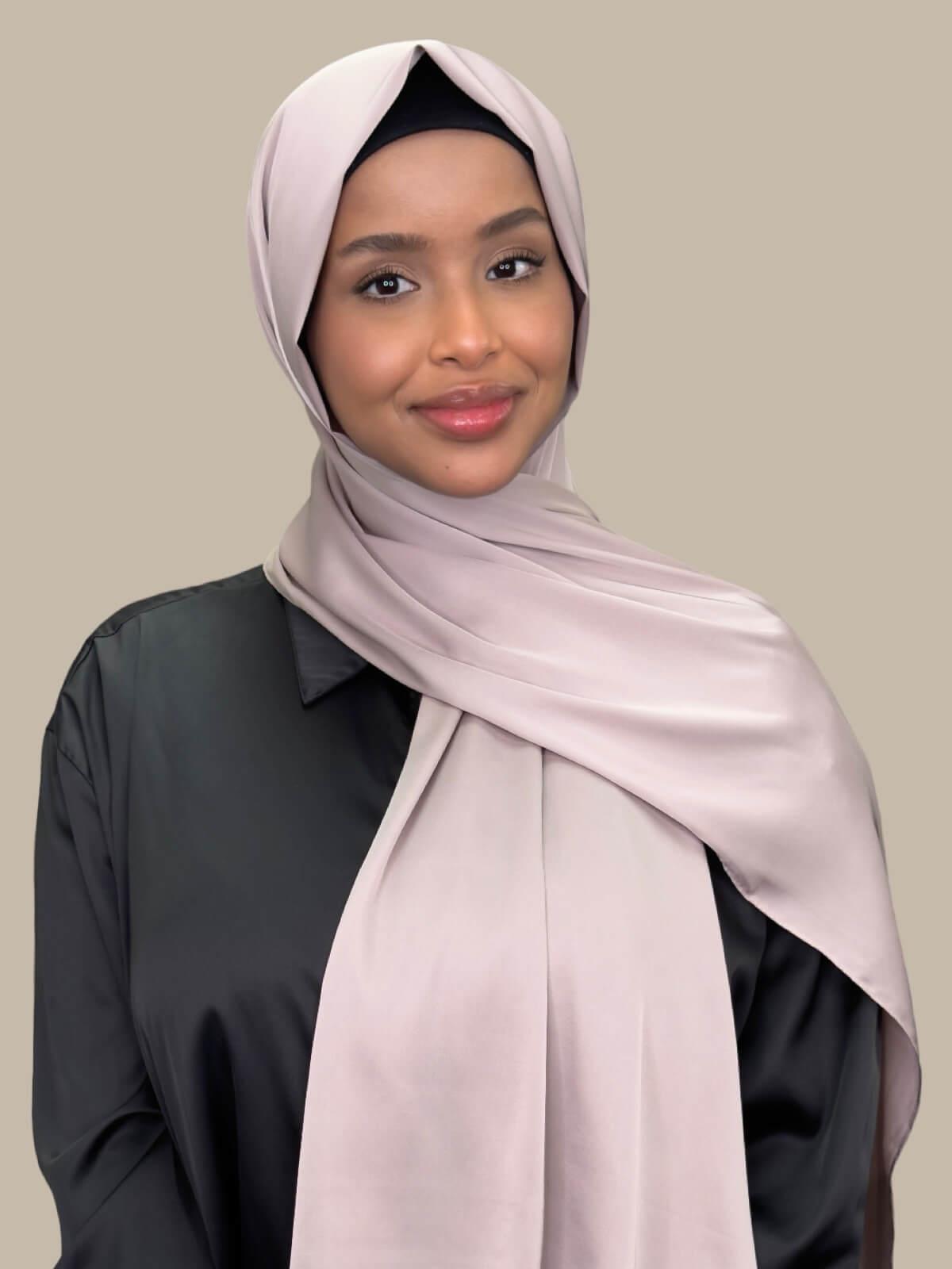 Premium Satin Hijab-Muted Mink