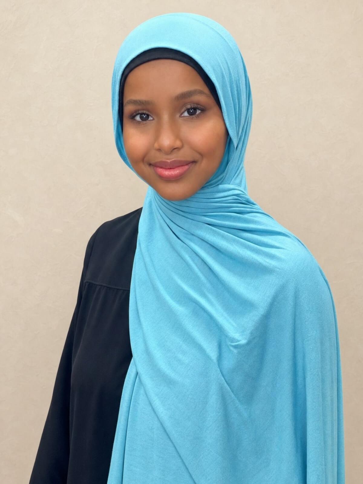 Classic Jersey hijab-Blue Lagoon