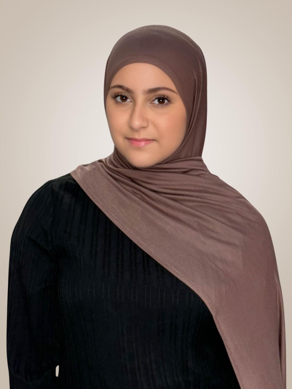 Modish Girl Pre-Sewn Jersey Hijab-Mocha Brown