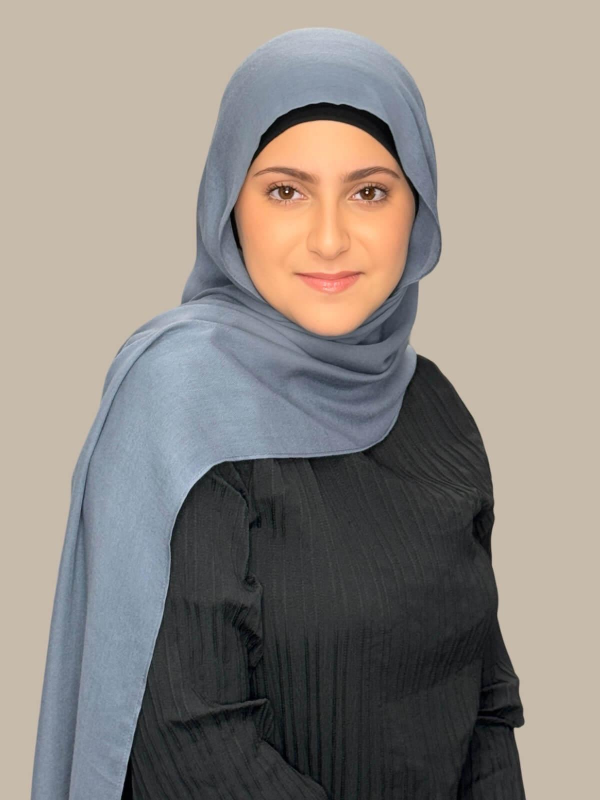 Modish Girl Cotton Modal Hijab-Dusty Denim