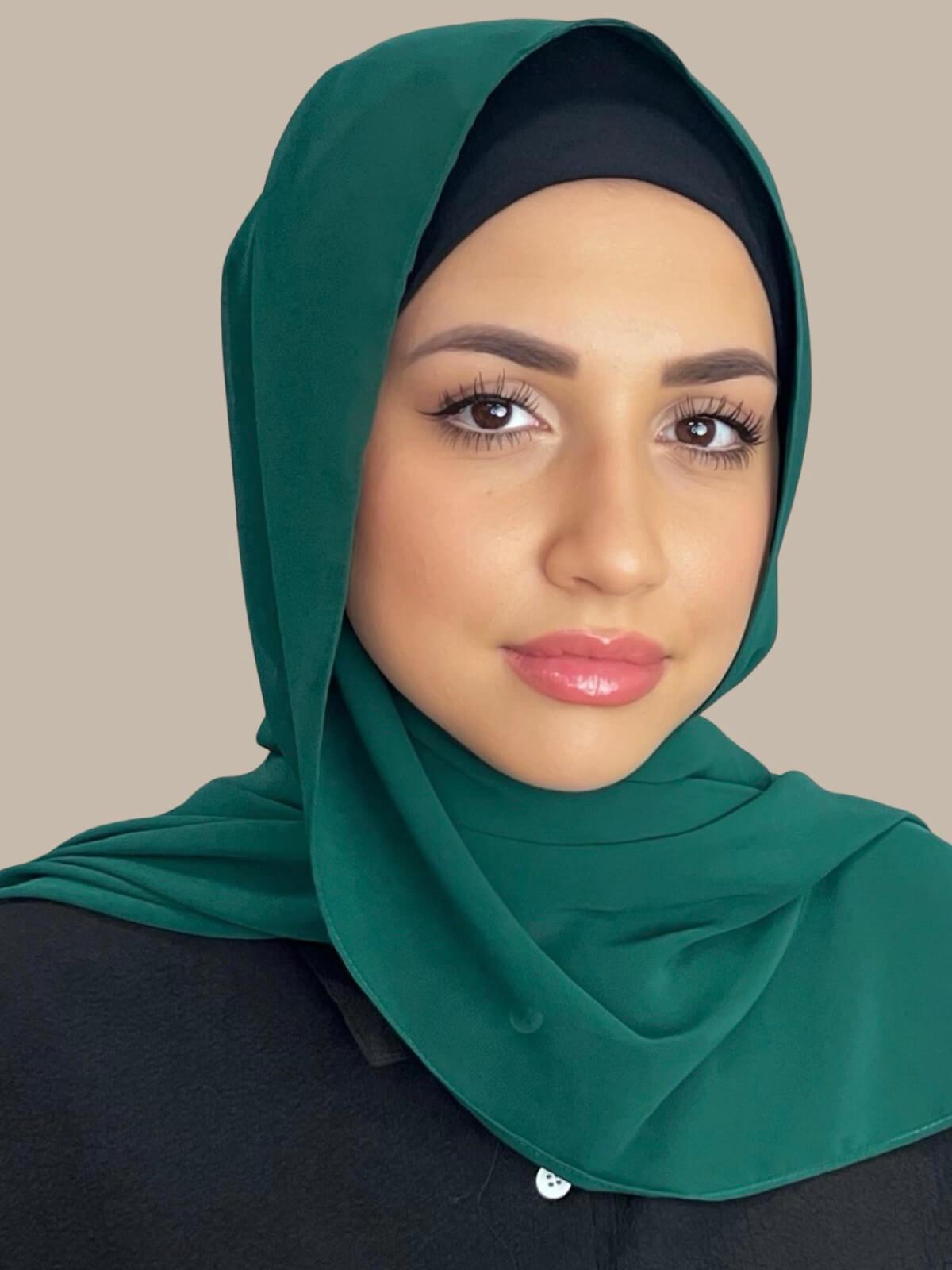 Luxury Chiffon Hijab-Forrest Green