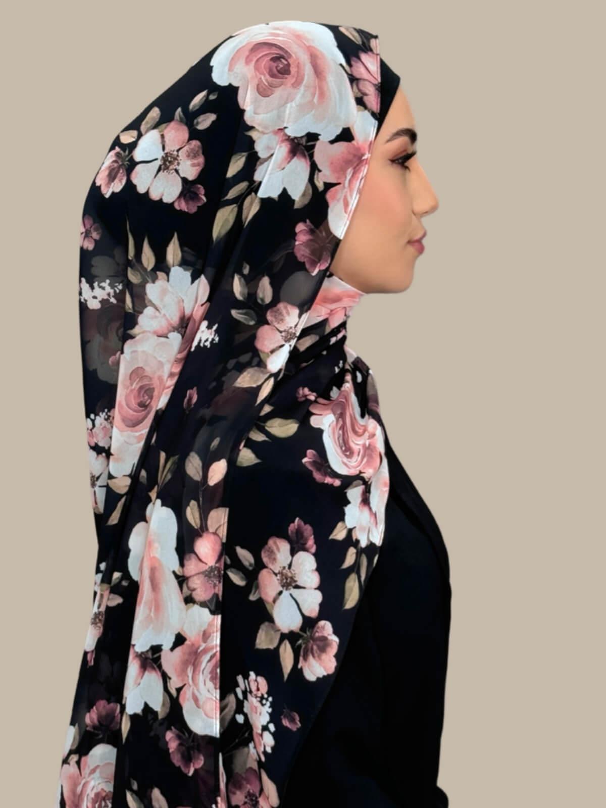 Printed Chiffon Hijab-Breathless Blossom