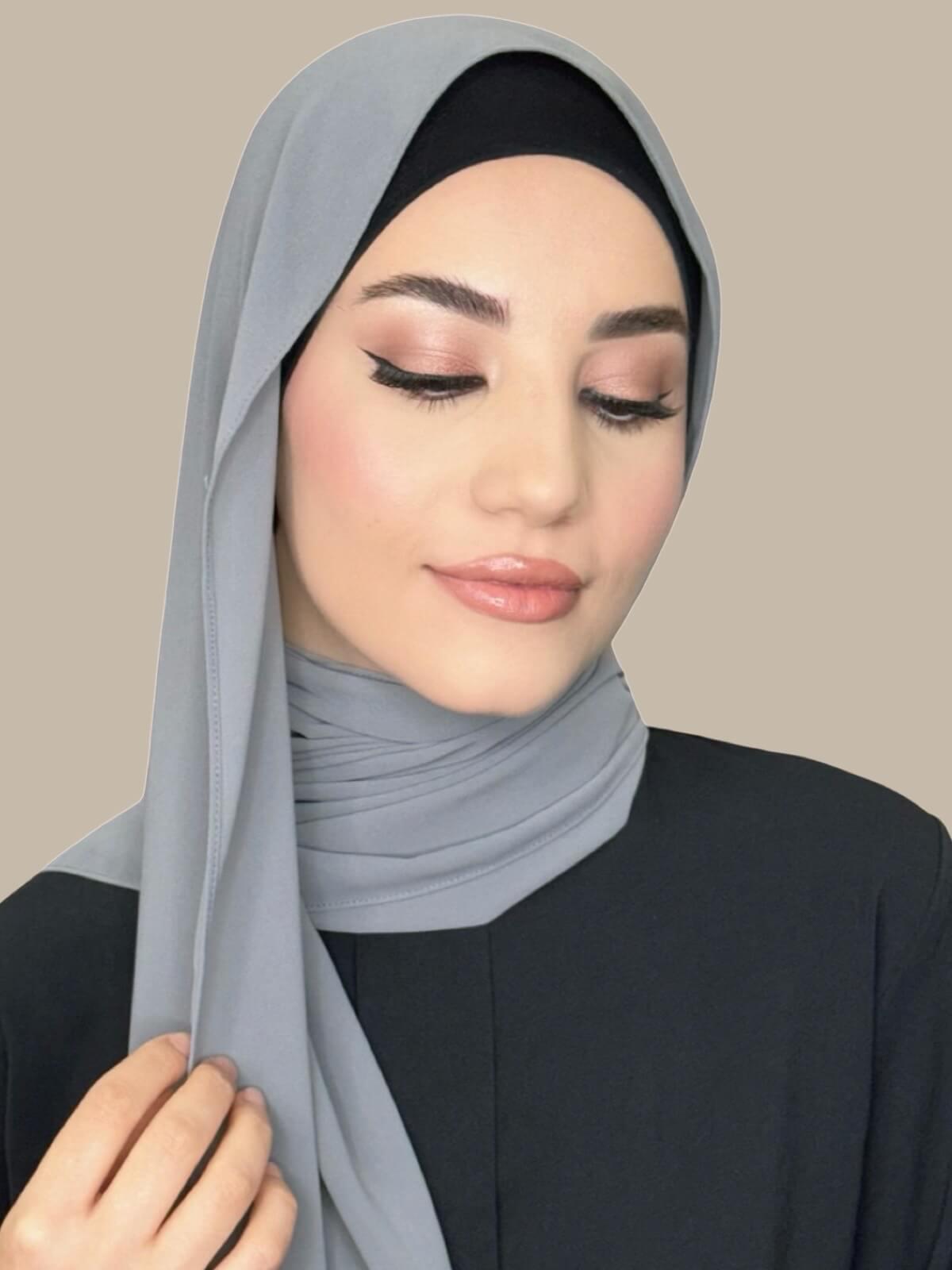 Classic Chiffon Hijab-Smoke Grey