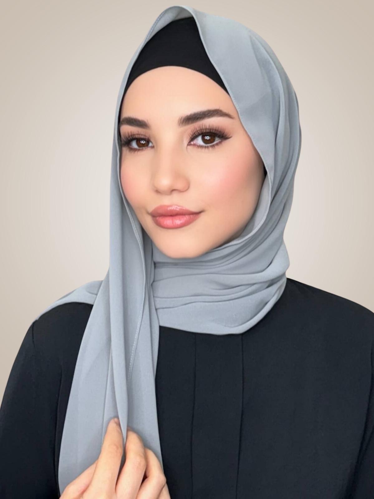 Classic Chiffon Hijab-Dolphin Grey