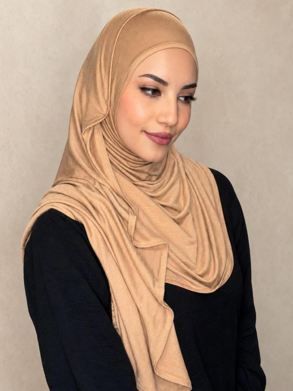 Pre-Sewn Jersey Hijab-Honey