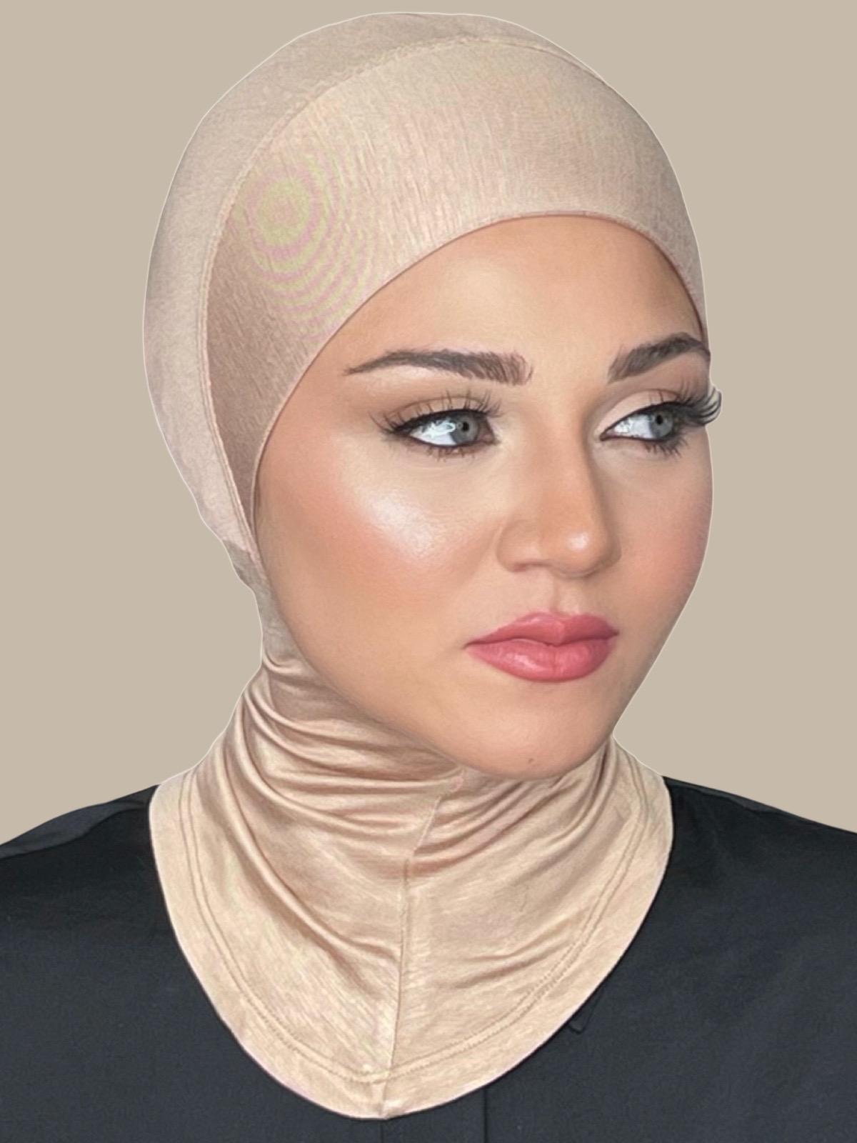 Premium Jersey Full Coverage Underscarf-Warm Taupe