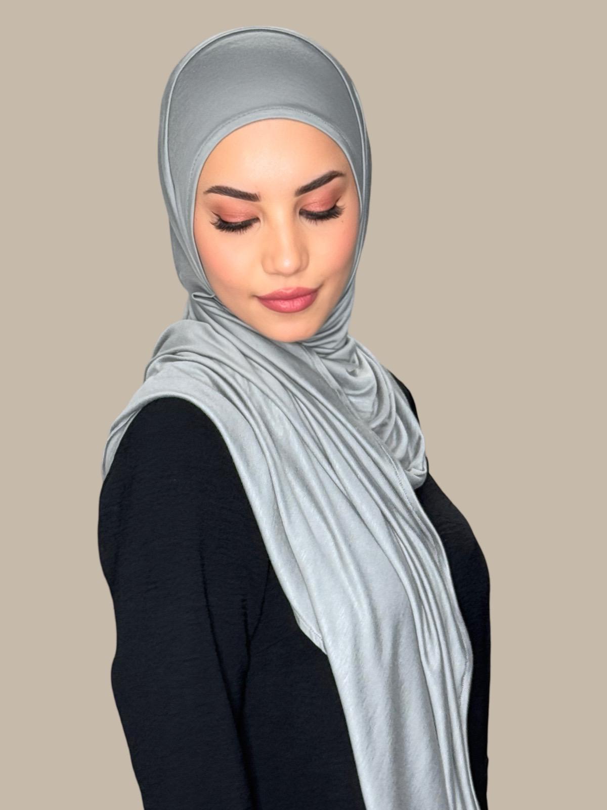 Pre-Sewn Jersey Hijab-Chic Grey