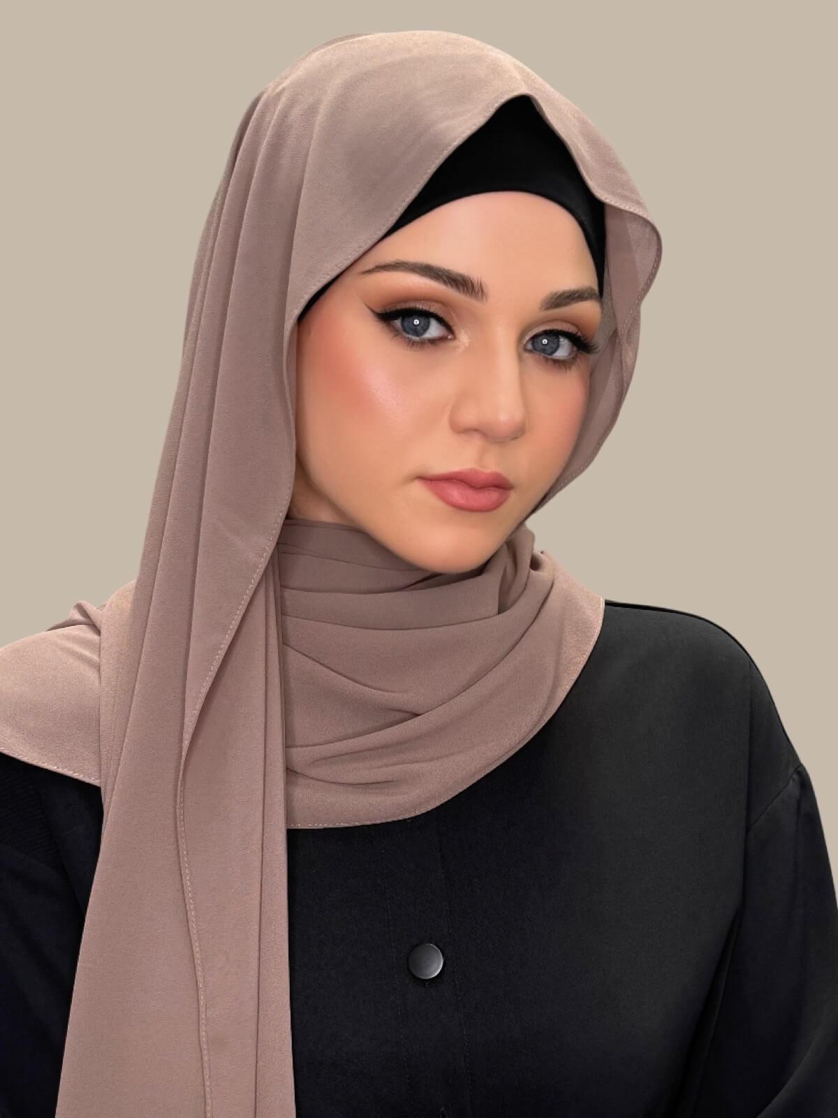 Classic Chiffon Hijab-Chestnut Brown