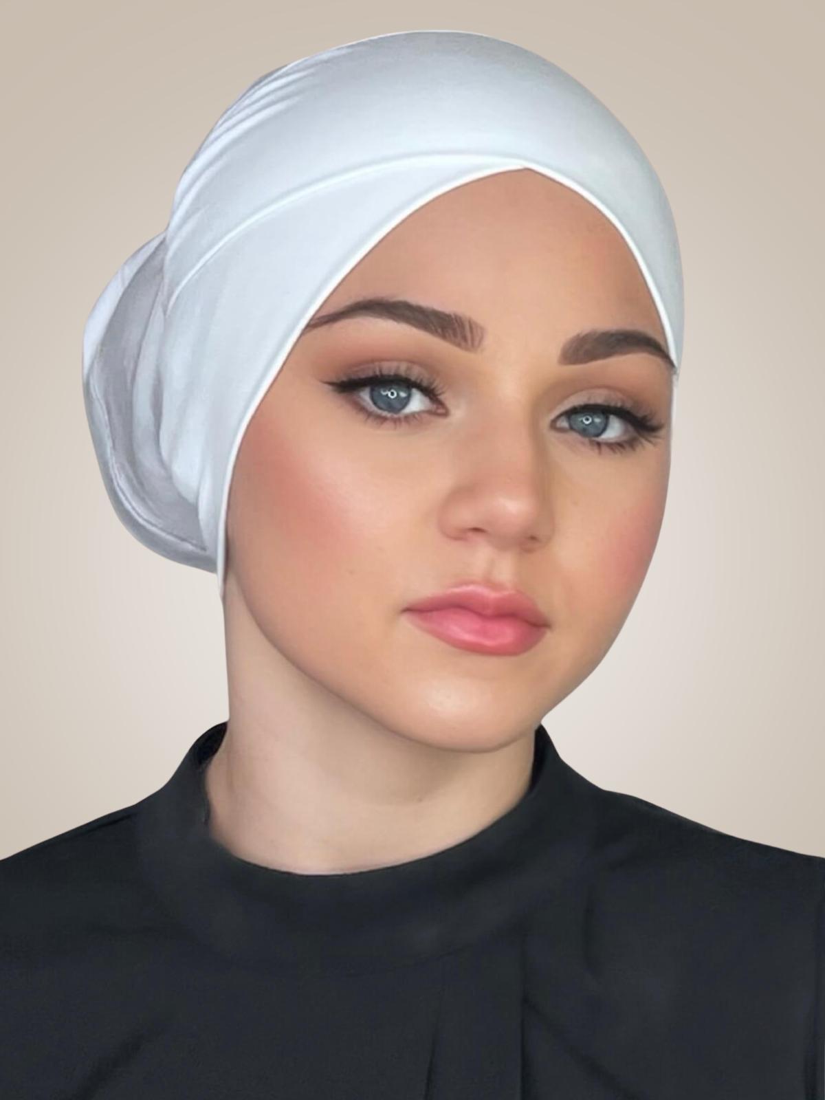 Premium Jersey cross front underscarf-White
