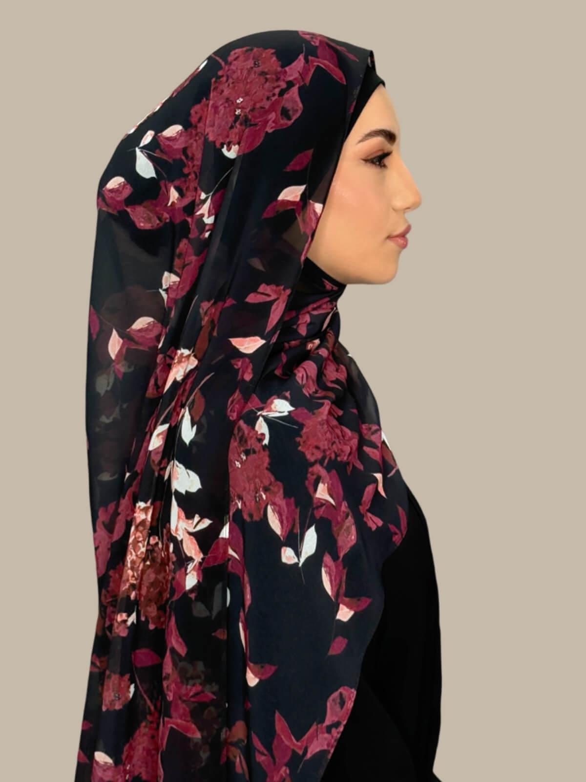 Printed Chiffon Hijab-Wild Orchid