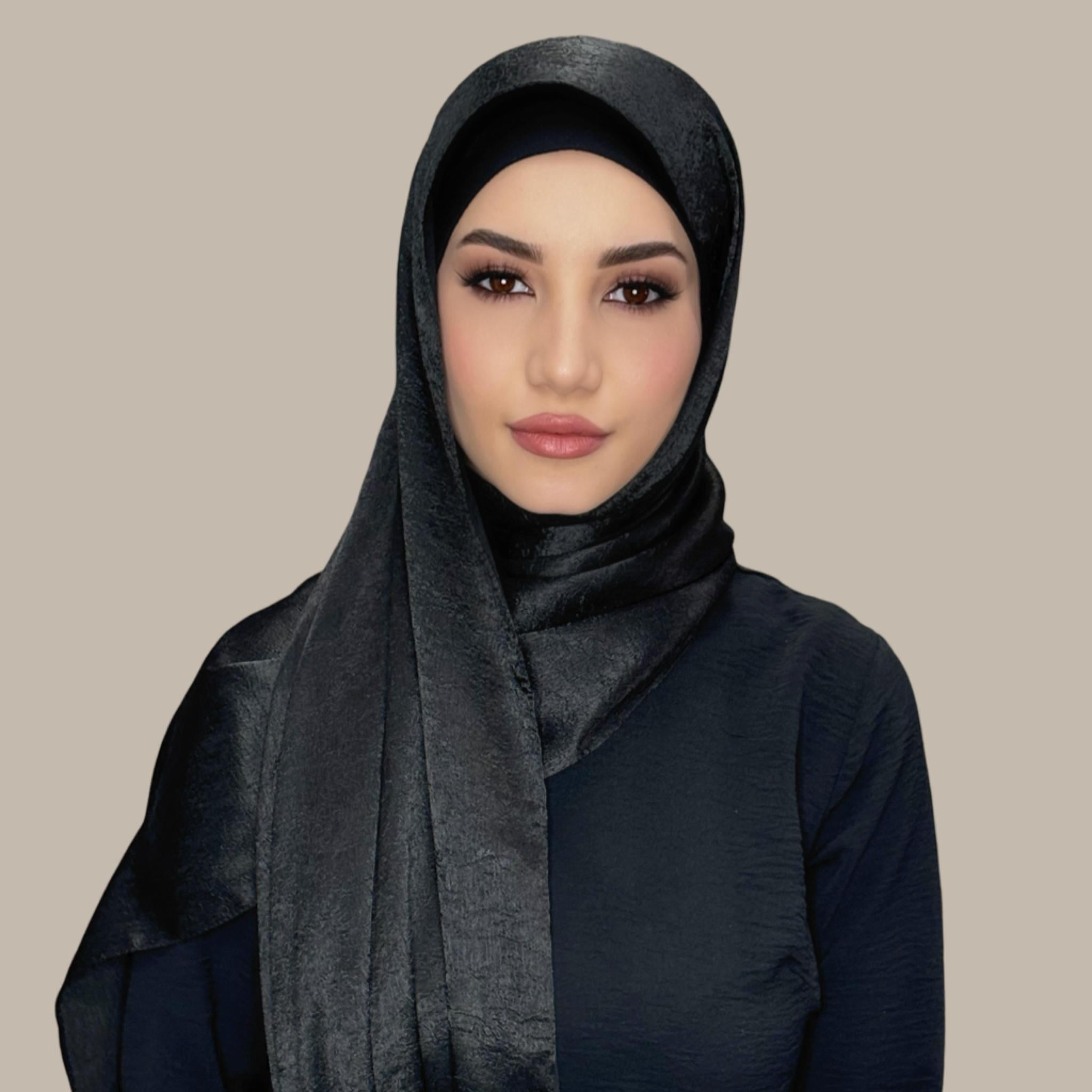 Classic Satin Hijab-Black