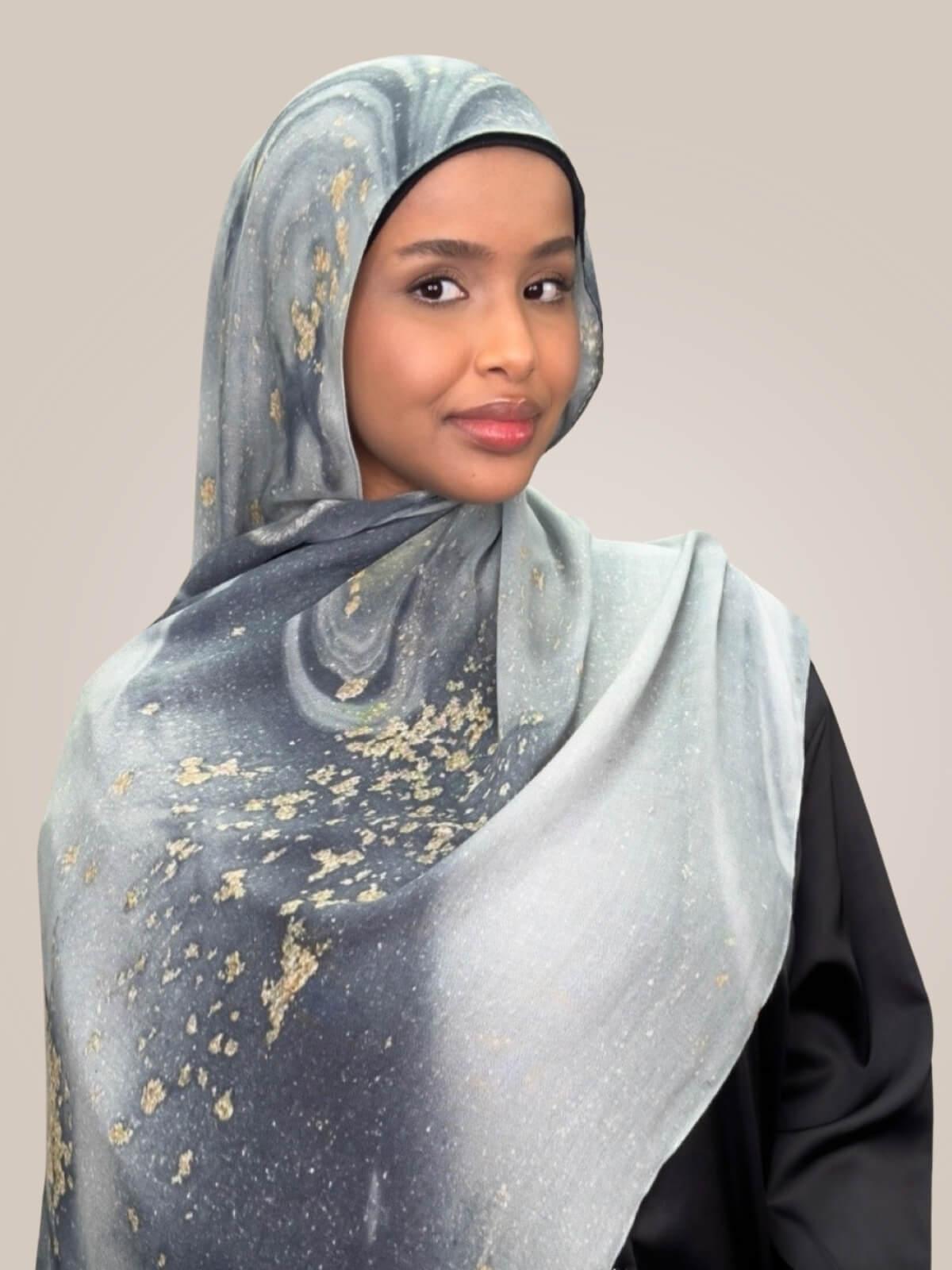 Print Modal Hijab-London Fog