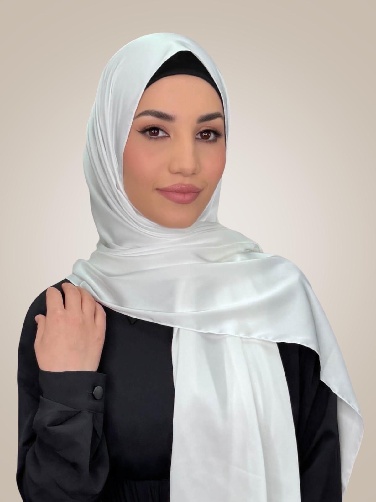 Premium Satin Hijab-Snow