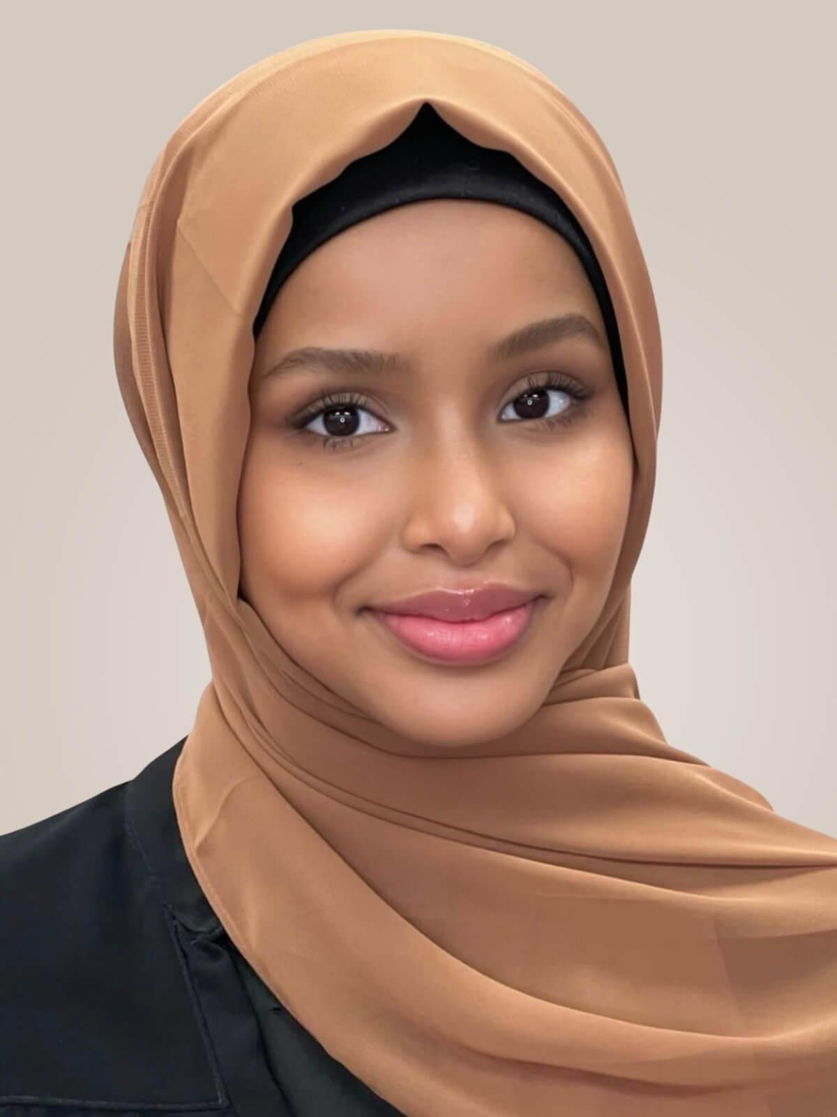 Luxury Chiffon Hijab-Tawny